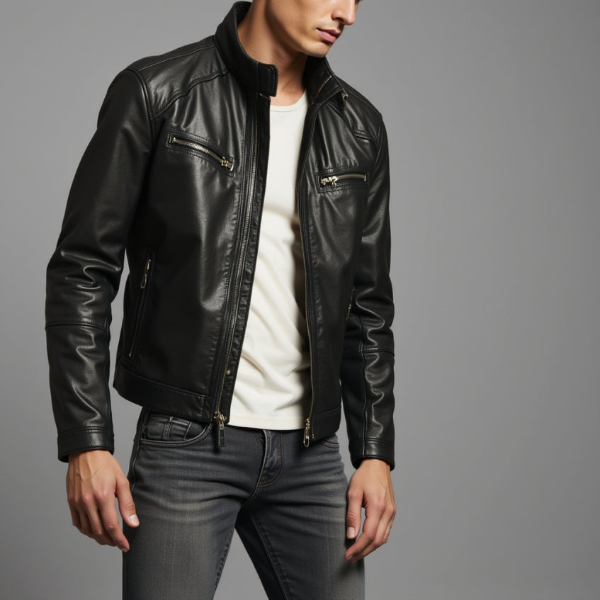 Jones™ | Casual leren jack: tijdloze stijl en comfort