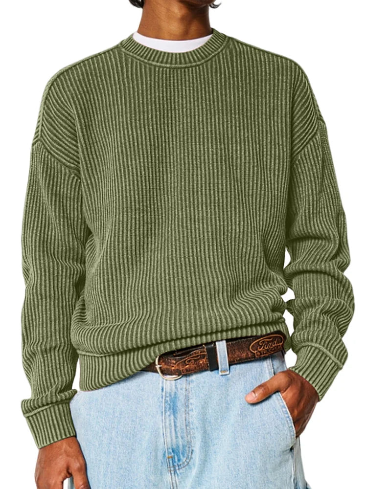 Men's Everyday Versatile Solid Color Basic Crew Neck Sweatershirt