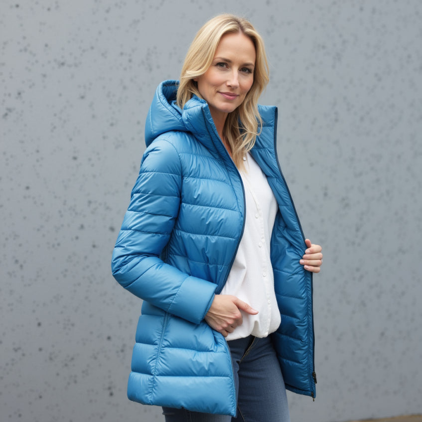 Noor™ – Nieuwe waterdichte jas met witte eendendons